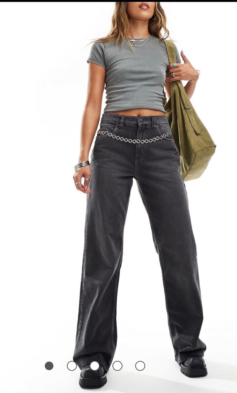 We The Free Tinsley Baggy High Rise Straight Leg Blowout Black Size 30